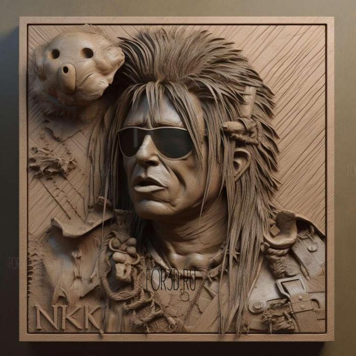 Nikki Sixx 1 stl model for CNC